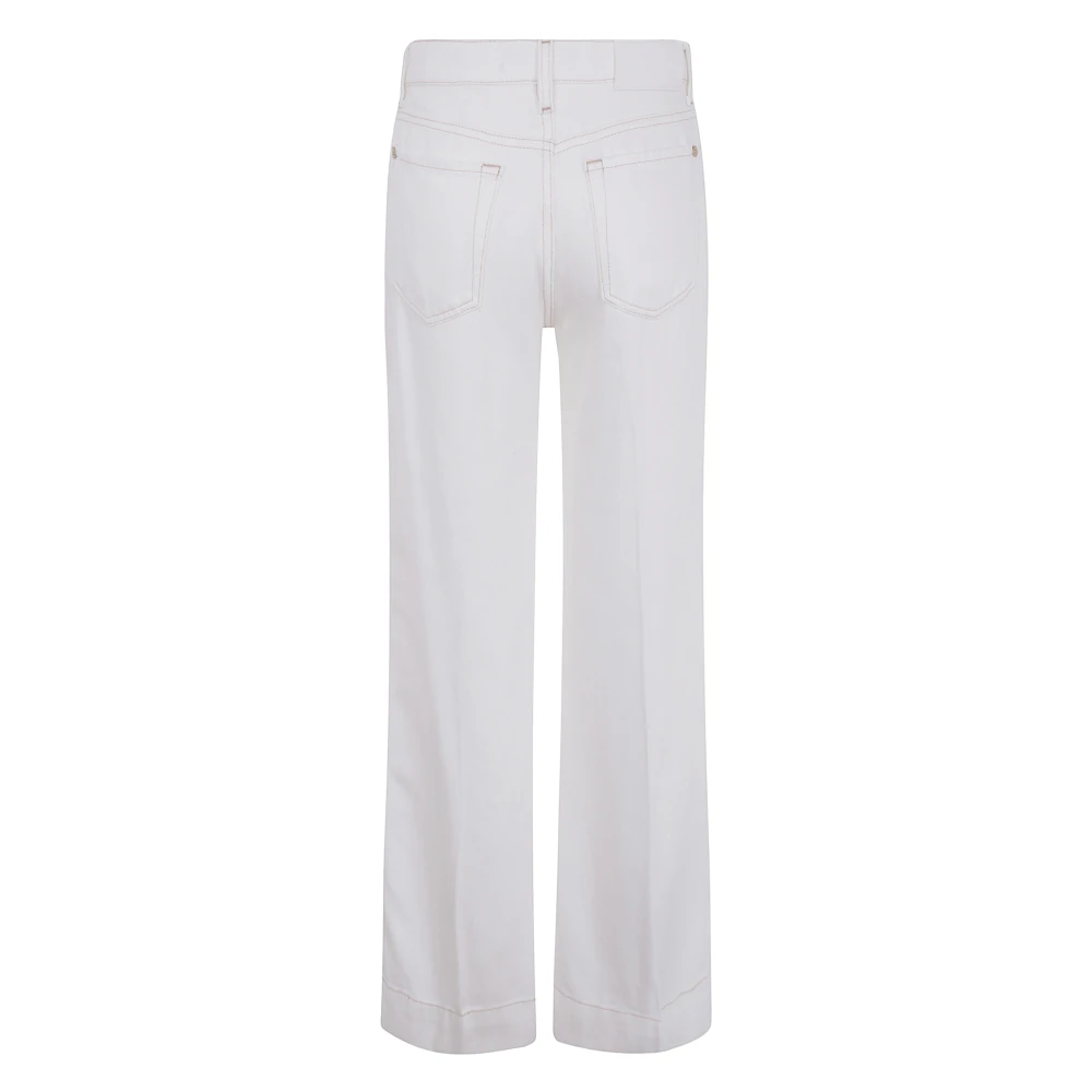 7 For All Mankind Jeans Straight Pre-owned White Dames