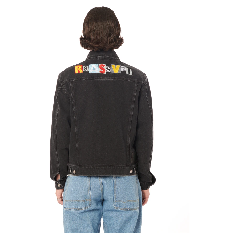 Rassvet Klassieke Denim Jacket met Logo Schrijven Black Heren
