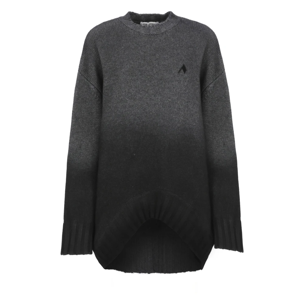 The Attico Zwarte Wol Crew Neck Jurk Black Dames