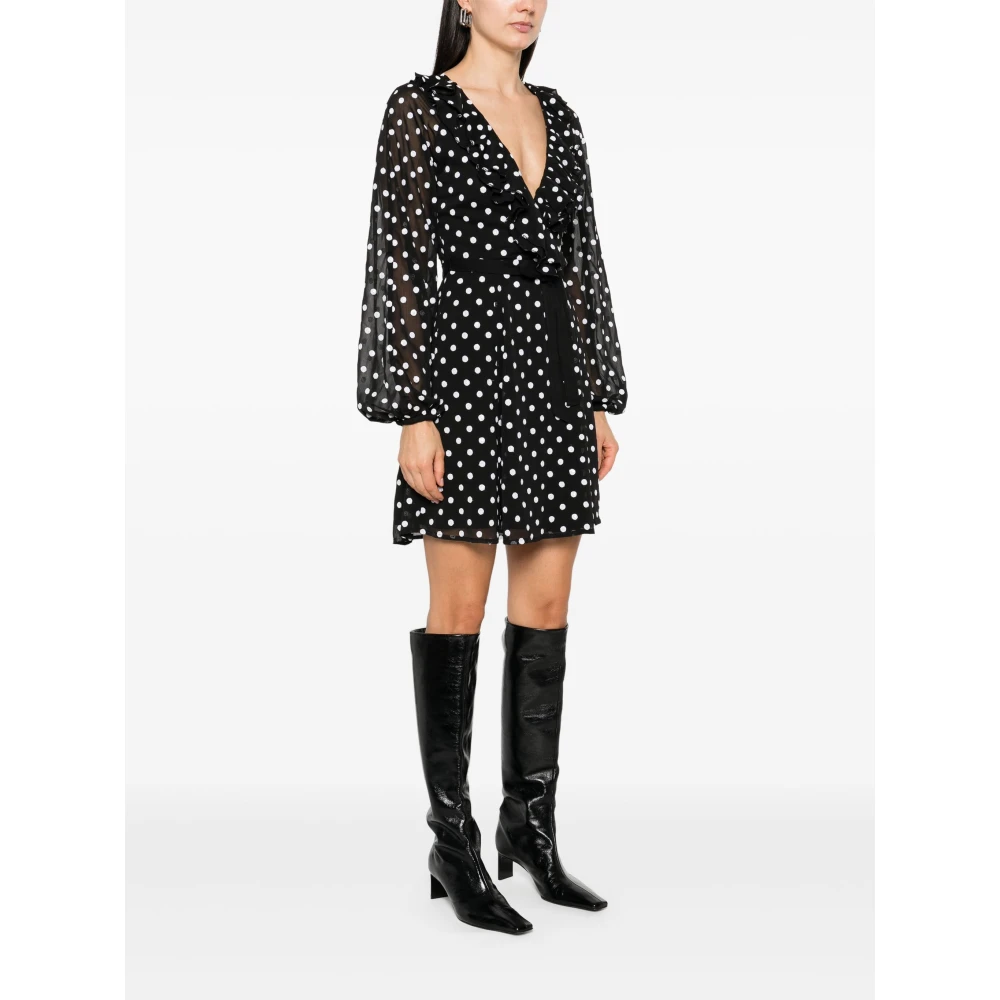Rotate Birger Christensen Zwarte Mini-jurk met Pofmouwen Black Dames