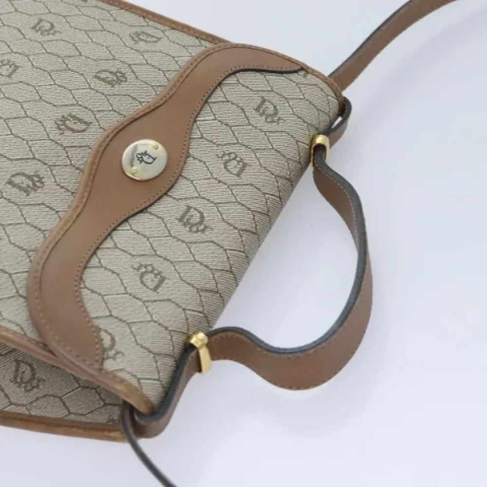 Dior Vintage Pre-owned Leather handbags Beige Dames