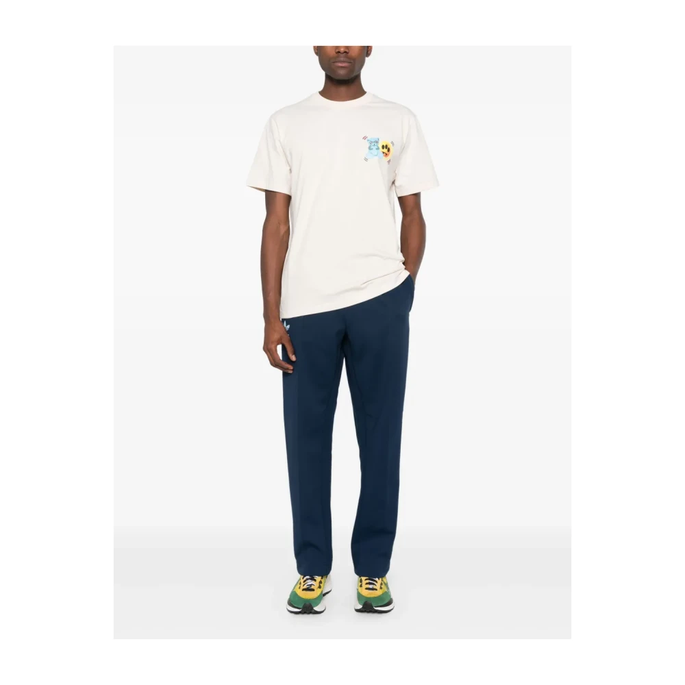 Barrow Witte Crew Neck T-shirt met Logo White Heren