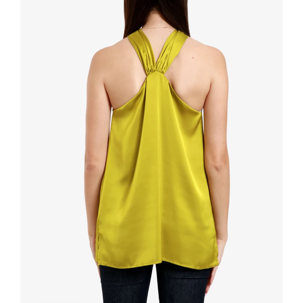 Simona Corsellini Groene Mouwloze Top met Knoopdetail Green Dames