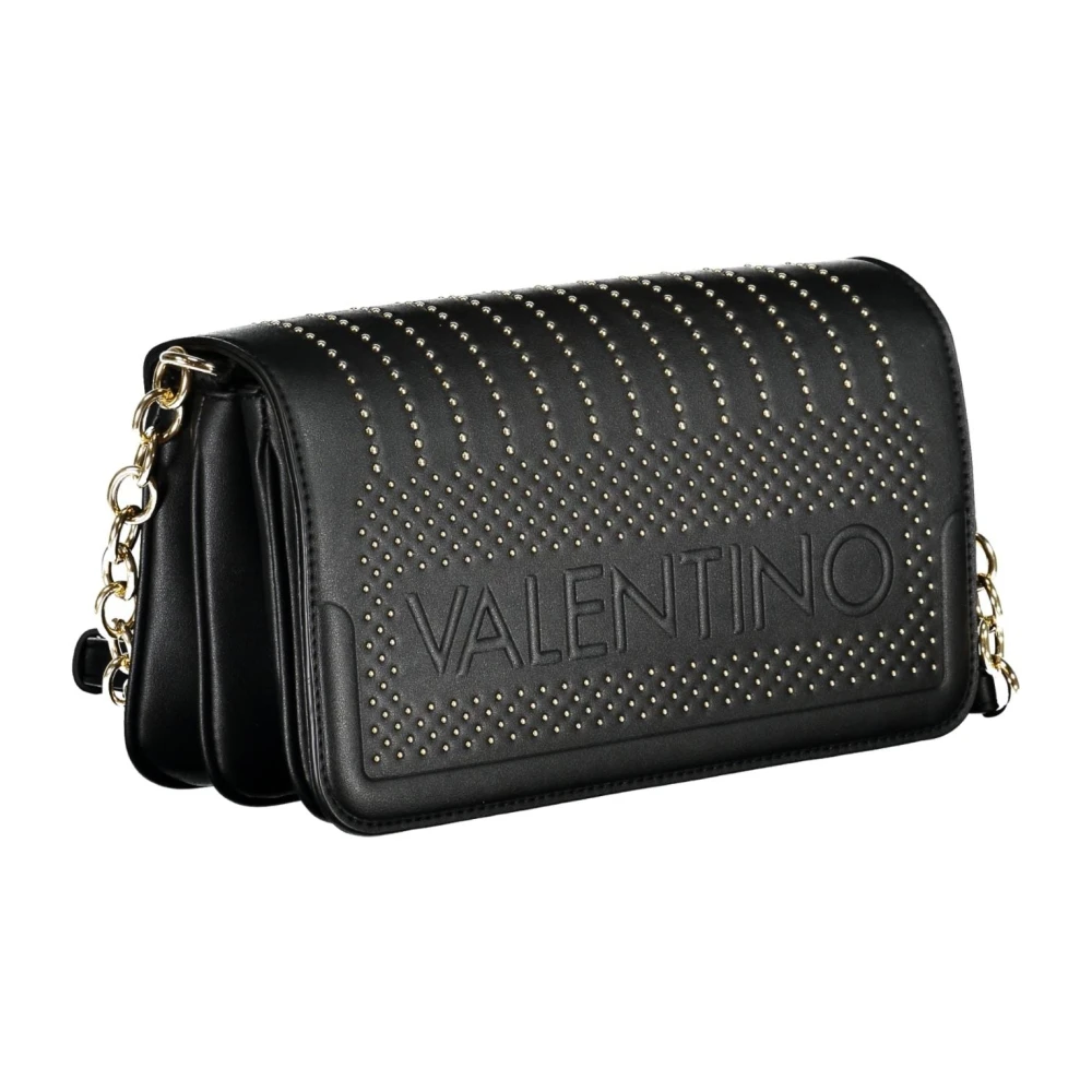 Valentino by Mario Valentino Zwarte Crossbody Tas met Ketting en Rits Black Dames