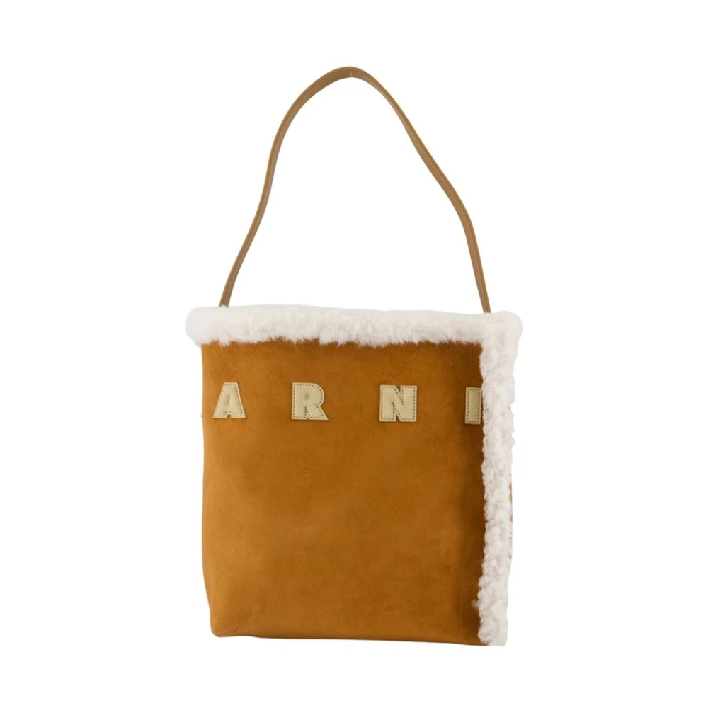 Marni Women's Brown Leather Mini Shopper Bag - Shoulder Bags - One Size - Bags