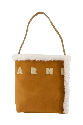 Brun Läder Mini Shopper Väska