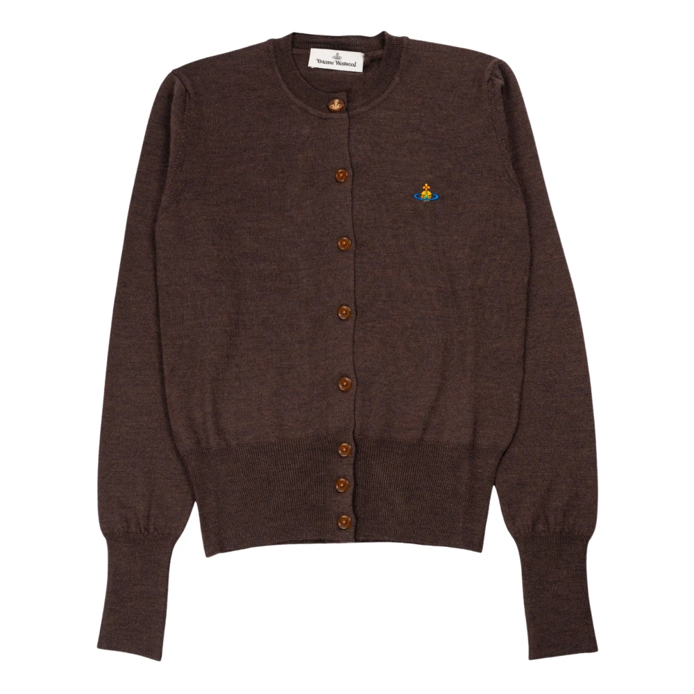 Vivienne Westwood Bruine Cardigan met Orb Borduurwerk Brown Dames