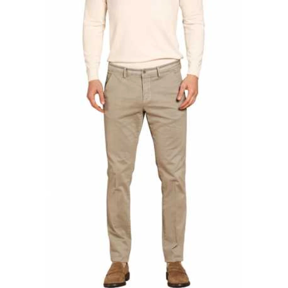 Mason's Beige Gestreepte Torino Winter Chino's Beige Heren