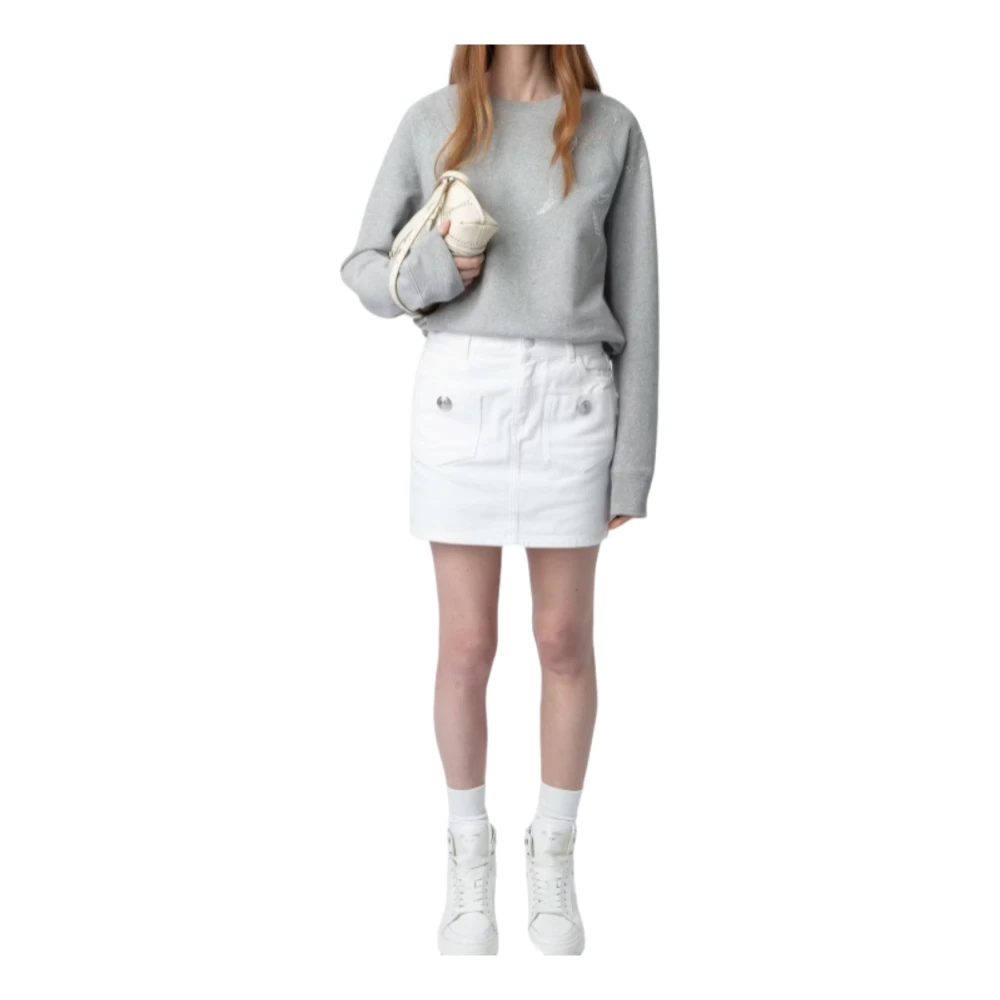 Zadig & Voltaire Grijze Sweatshirt met Signature Wings Gray Dames
