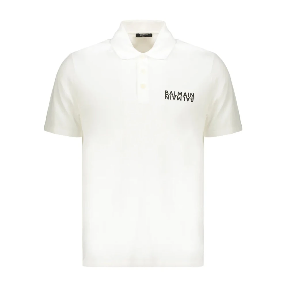 Balmain White Gh6gc026bb04 Polo Shirt - Male - Polo Shirts - 2XL - Tops