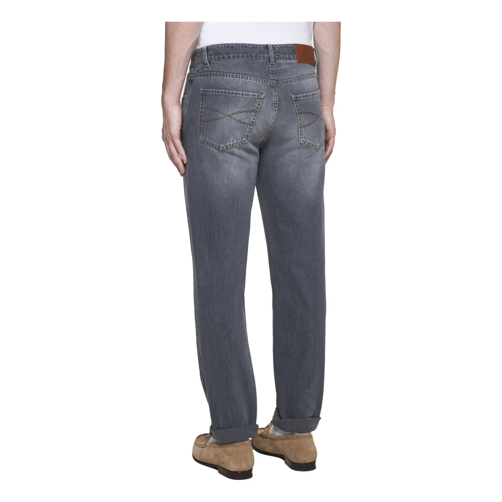 BRUNELLO CUCINELLI Straight Leg Jeans in Middengrijs Gray Heren