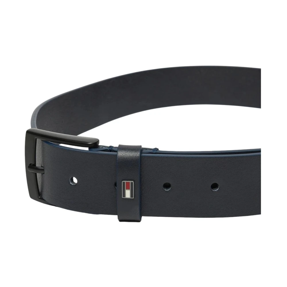 Tommy Hilfiger Navy Leren Riem Lente Zomer Collectie Blue Heren