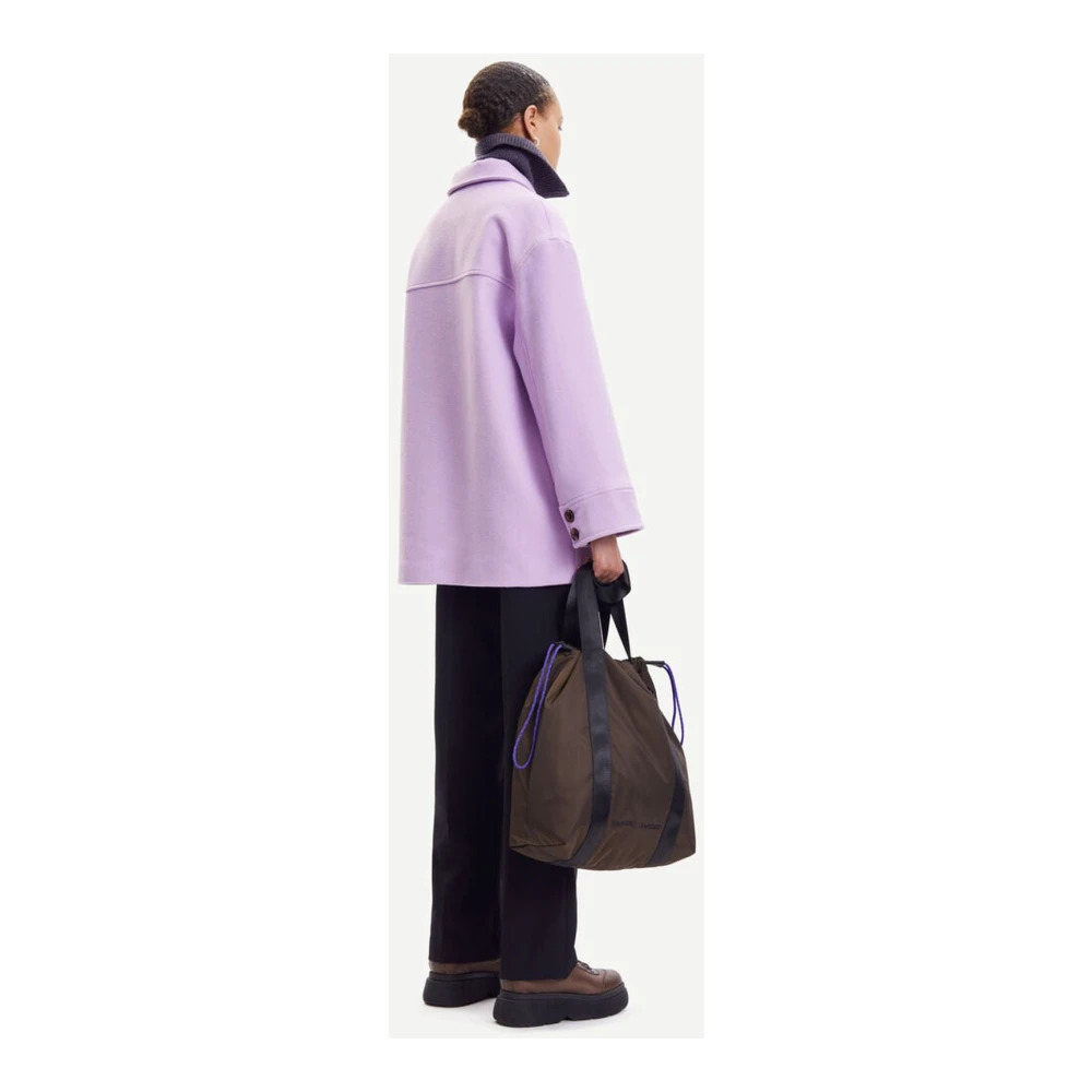 Samsøe Lila Wollen Overshirt Purple Dames