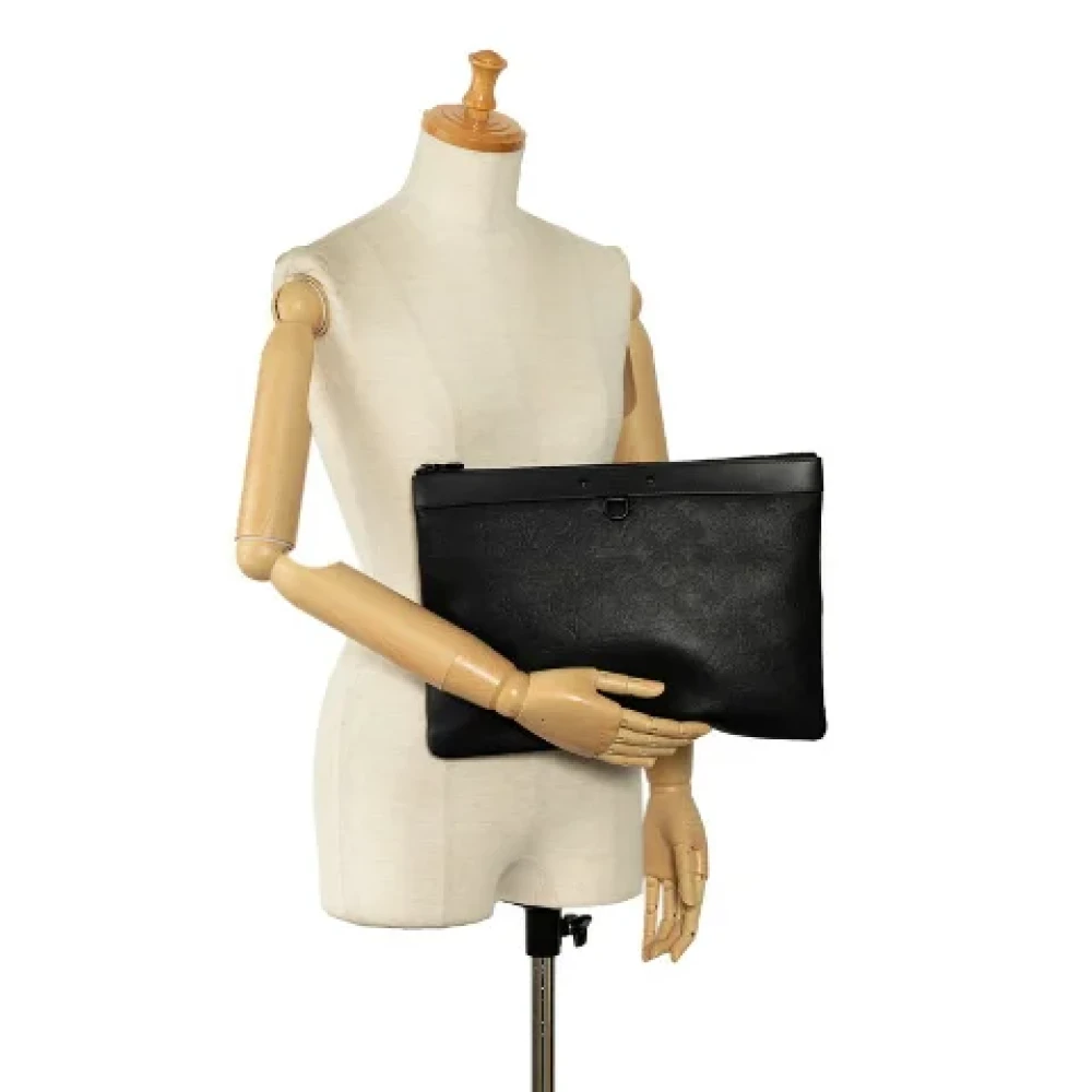 Louis Vuitton Vintage Pre-owned Leather clutches Black Heren