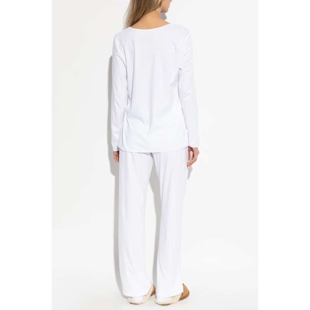 Hanro Pyjama Katoen Zijde White Dames