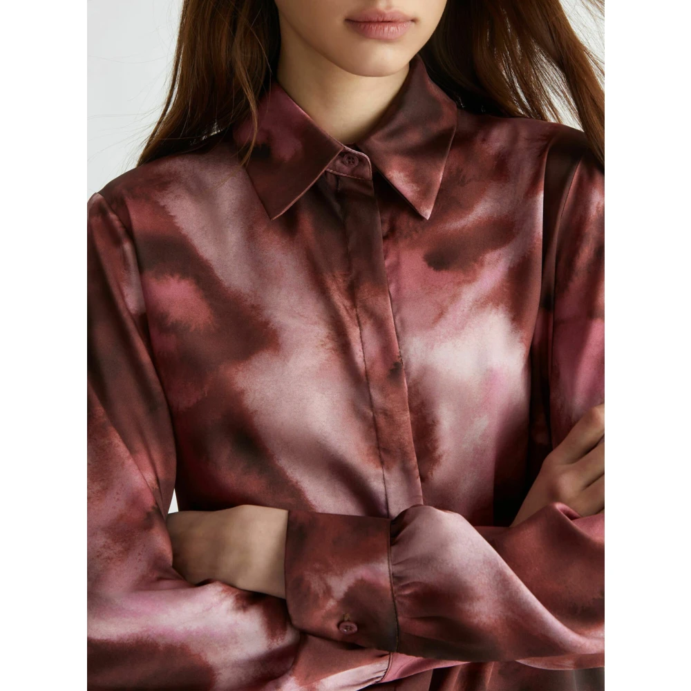 Liu Jo Roze Bedrukte Overhemd Multicolor Dames