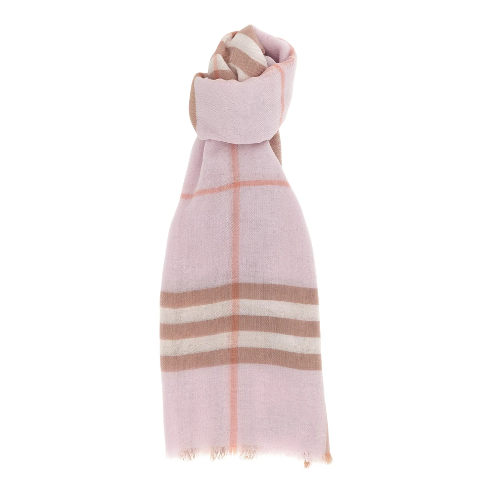 Burberry Women's Pink Scarves, One Size, Giant Check Scarf