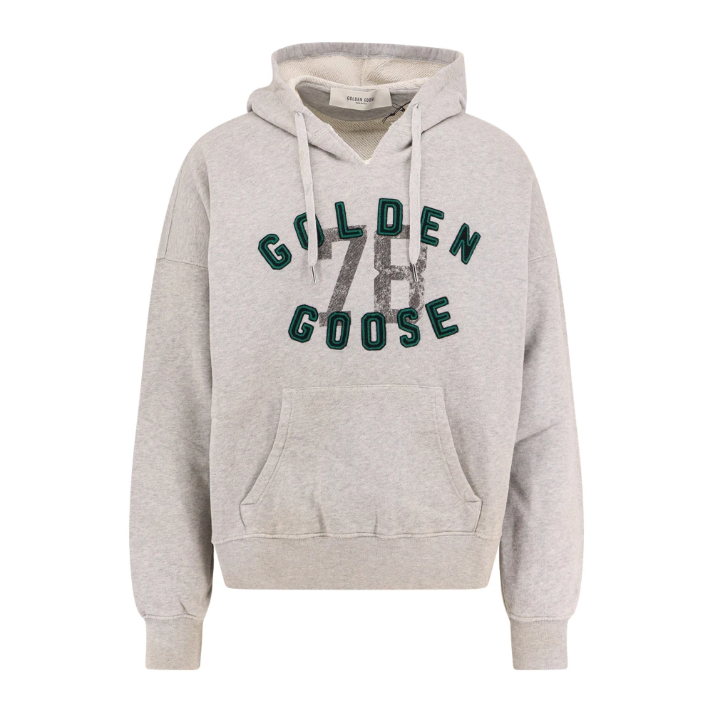 Golden Goose Katoenen sweatshirt met capuchon en logo Gray Heren