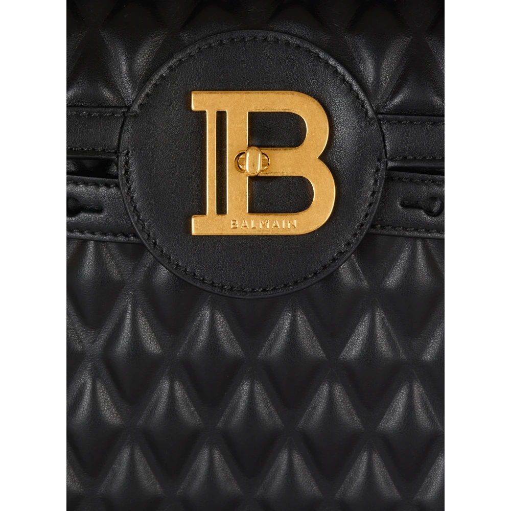 Balmain B-Buzz 23 tas in diamantgestikt kalfsleer Black Dames