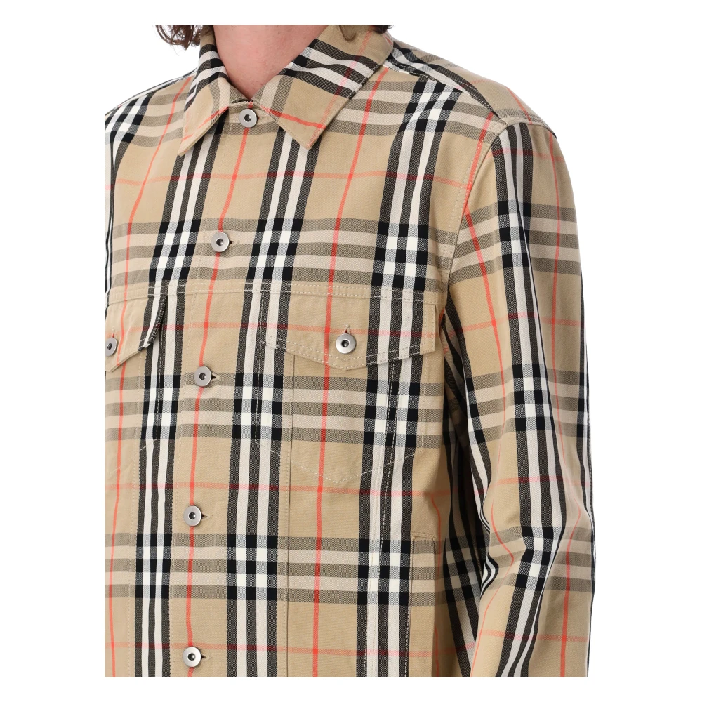 Burberry Check Canvas Jas Herenkleding Buitenkleding Multicolor Heren