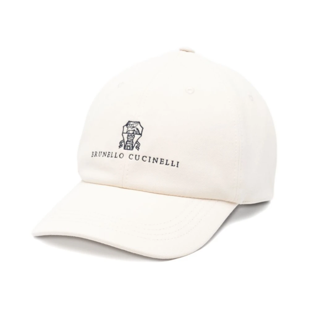 Brunello Cucinelli Men's White Logo Baseball Cap
