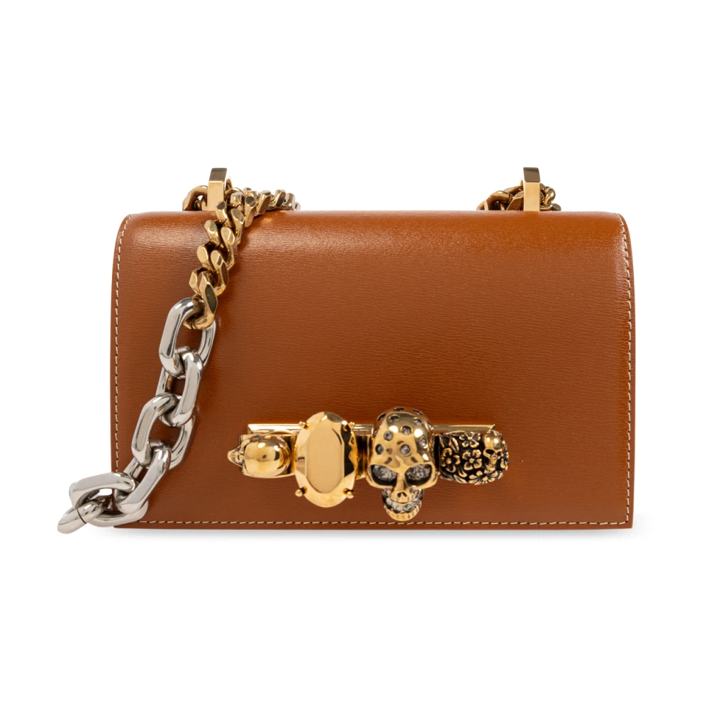 Alexander mcqueen Jewelled Satchel Mini Schoudertas Brown Dames