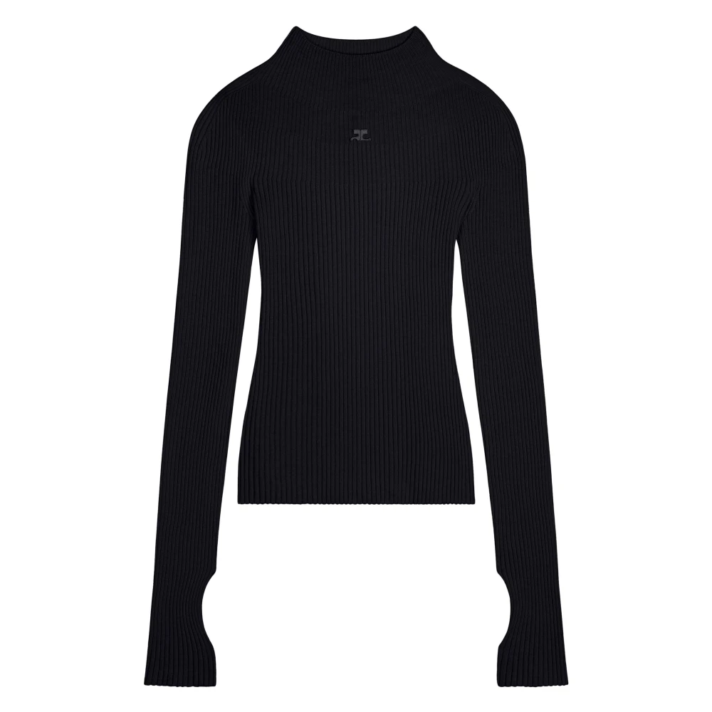 Courrèges Stijlvolle Mockneck Sweater Black Dames