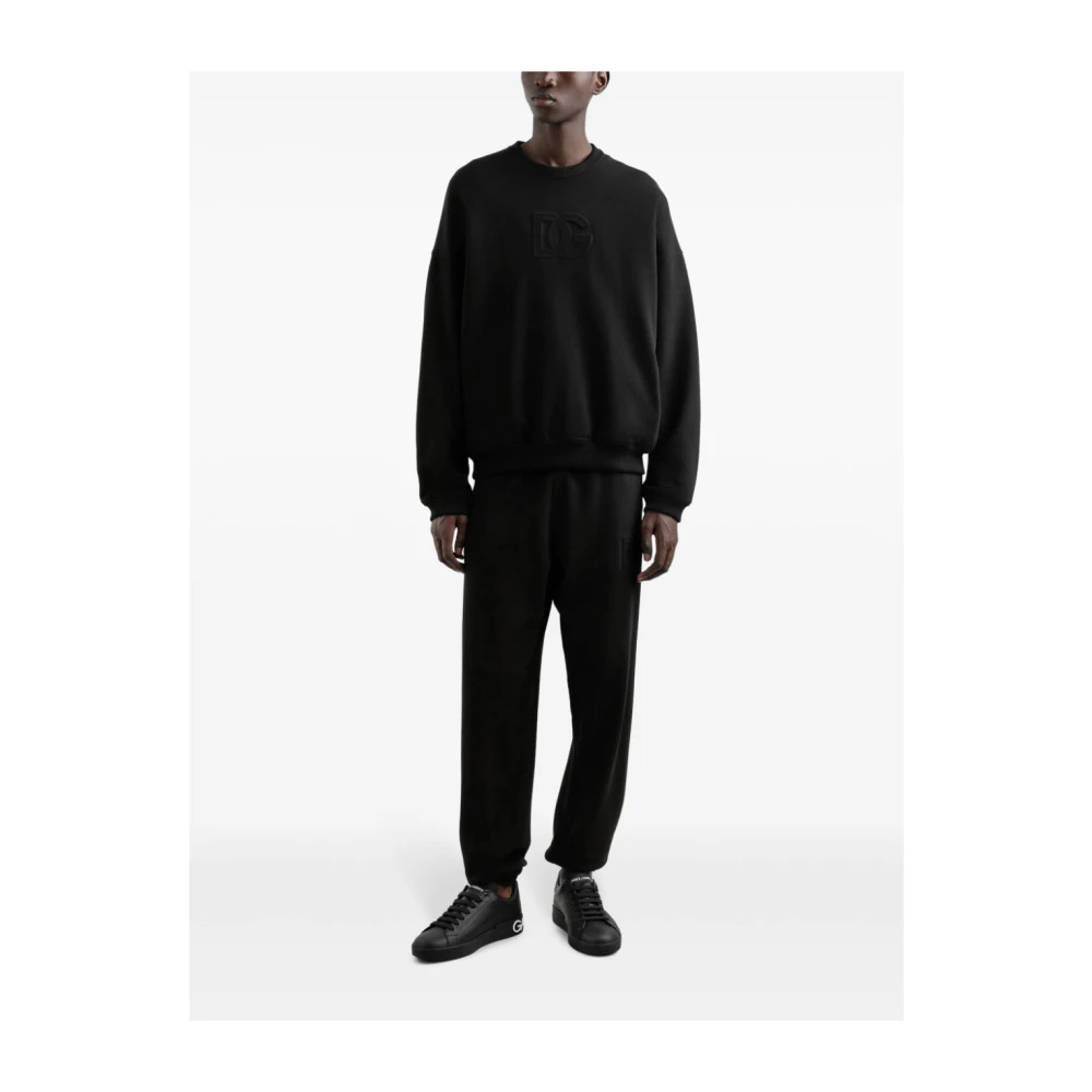 Dolce & Gabbana Zwarte Sweatshirt Verhoog Garderobe Stijlvol Statement Black Heren
