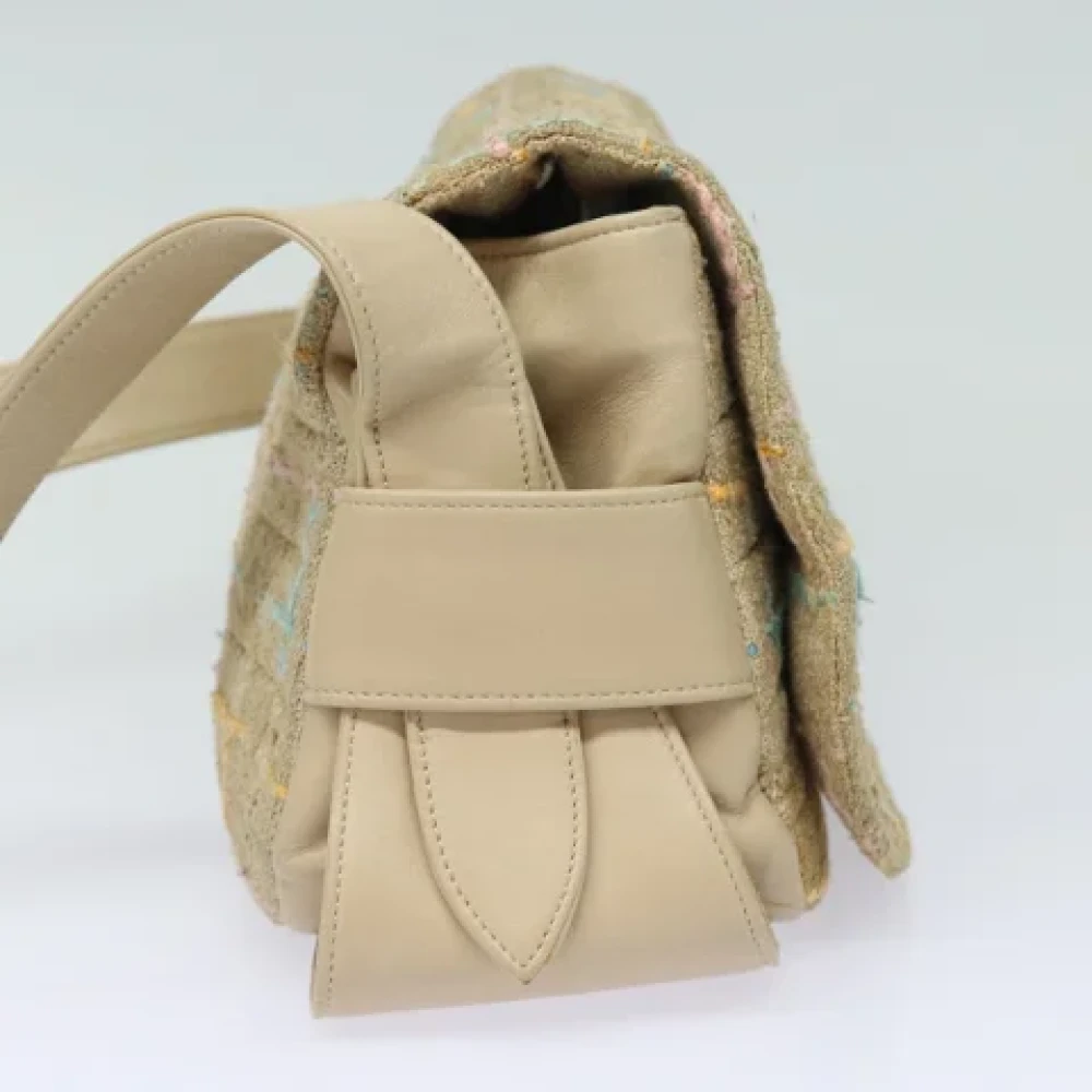Chanel Vintage Pre-owned Wool chanel-bags Beige Dames