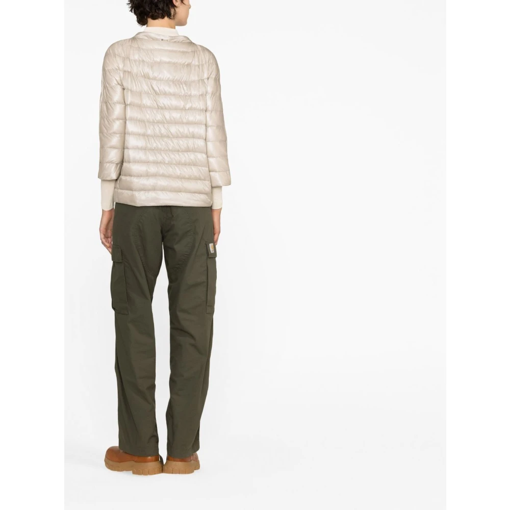 Herno Beige Gewatteerde Nylonjas Beige Dames