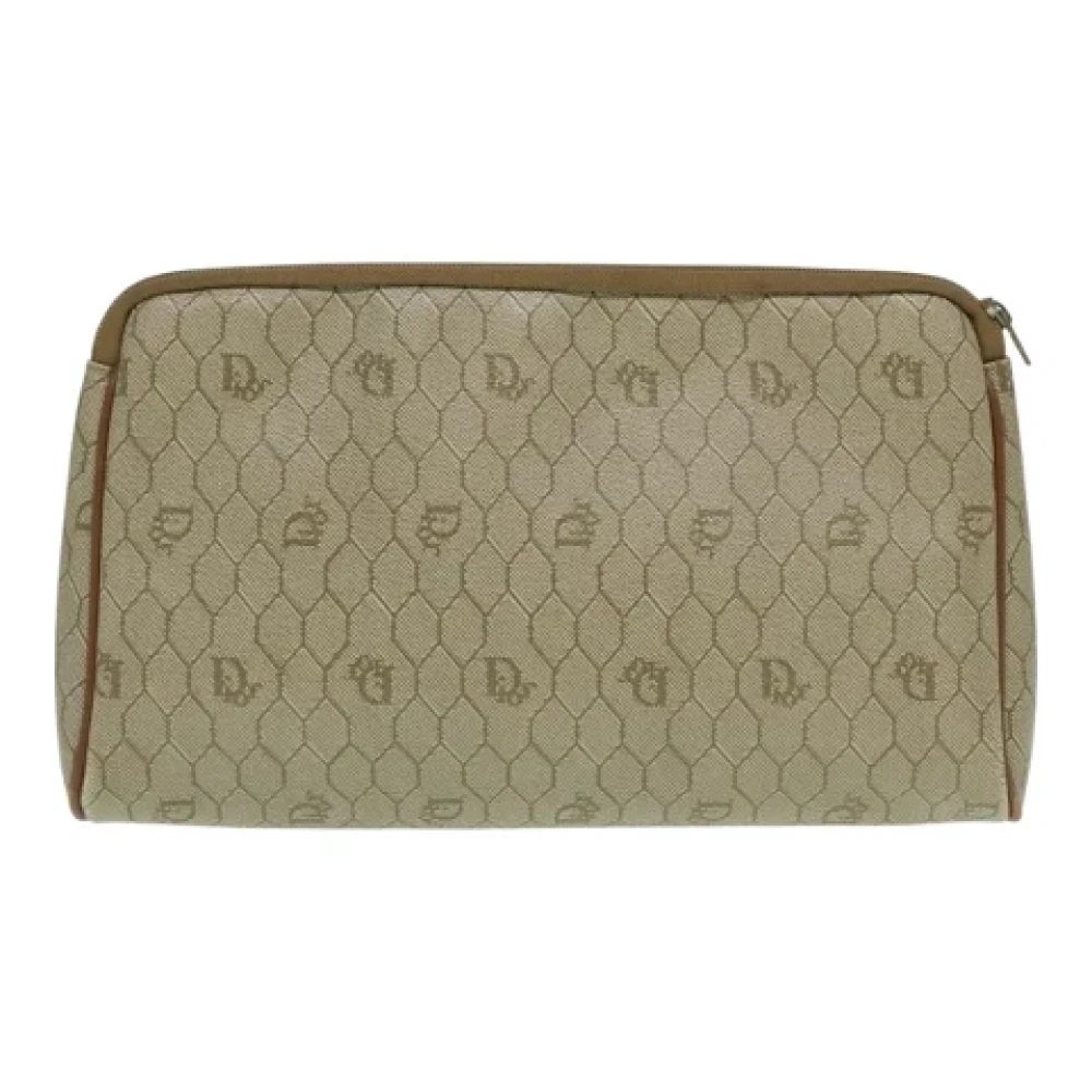 Dior Vintage Pre-owned Canvas clutches Beige Dames