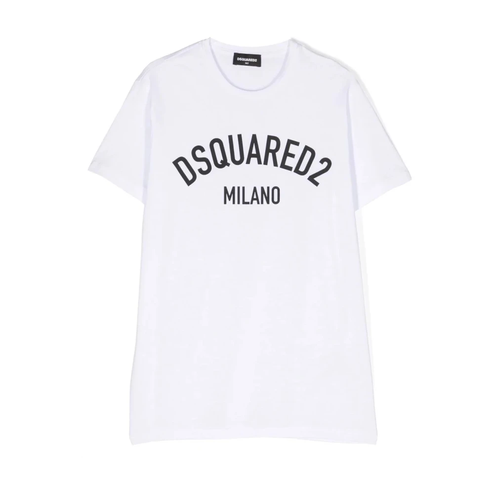Dsquared2 Boys White Kids Short Sleeve T-Shirts, 10 Y, Short-Sleeved T-Shirt