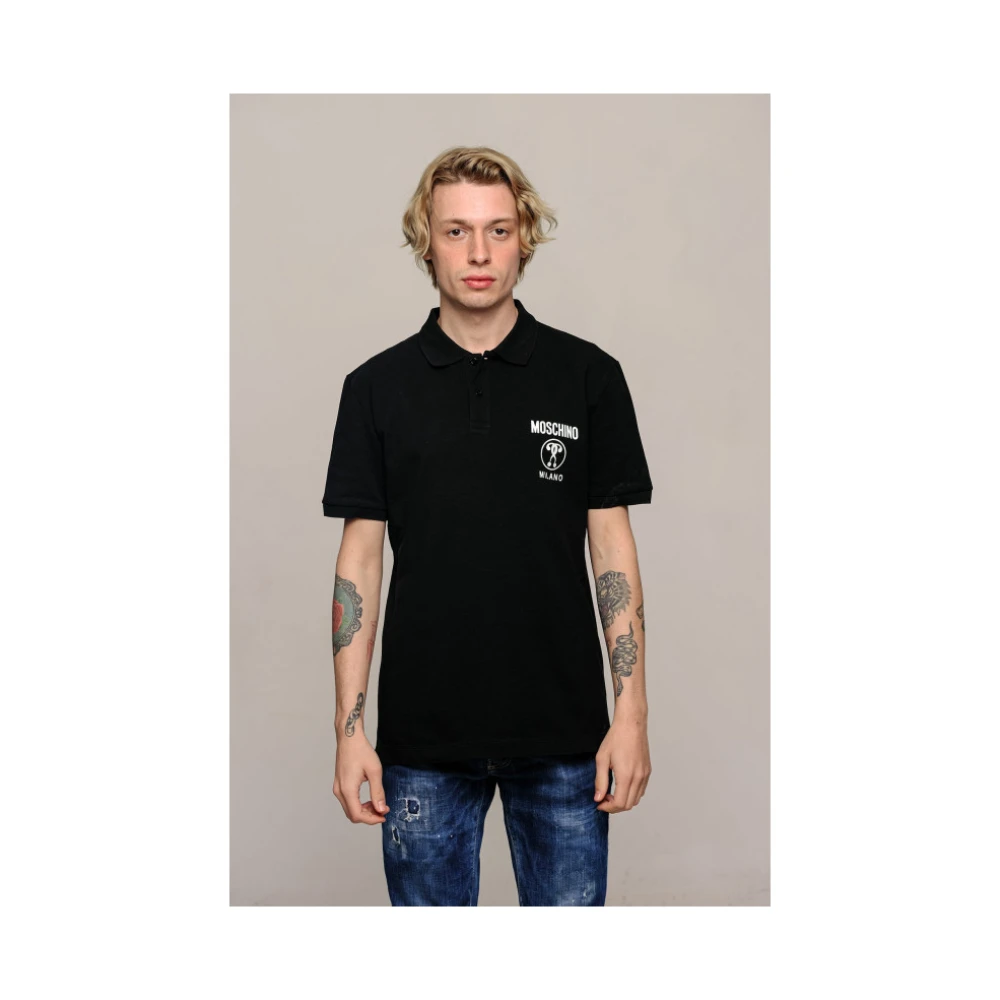Moschino Zwart Polo T-Shirt Couture Black Heren