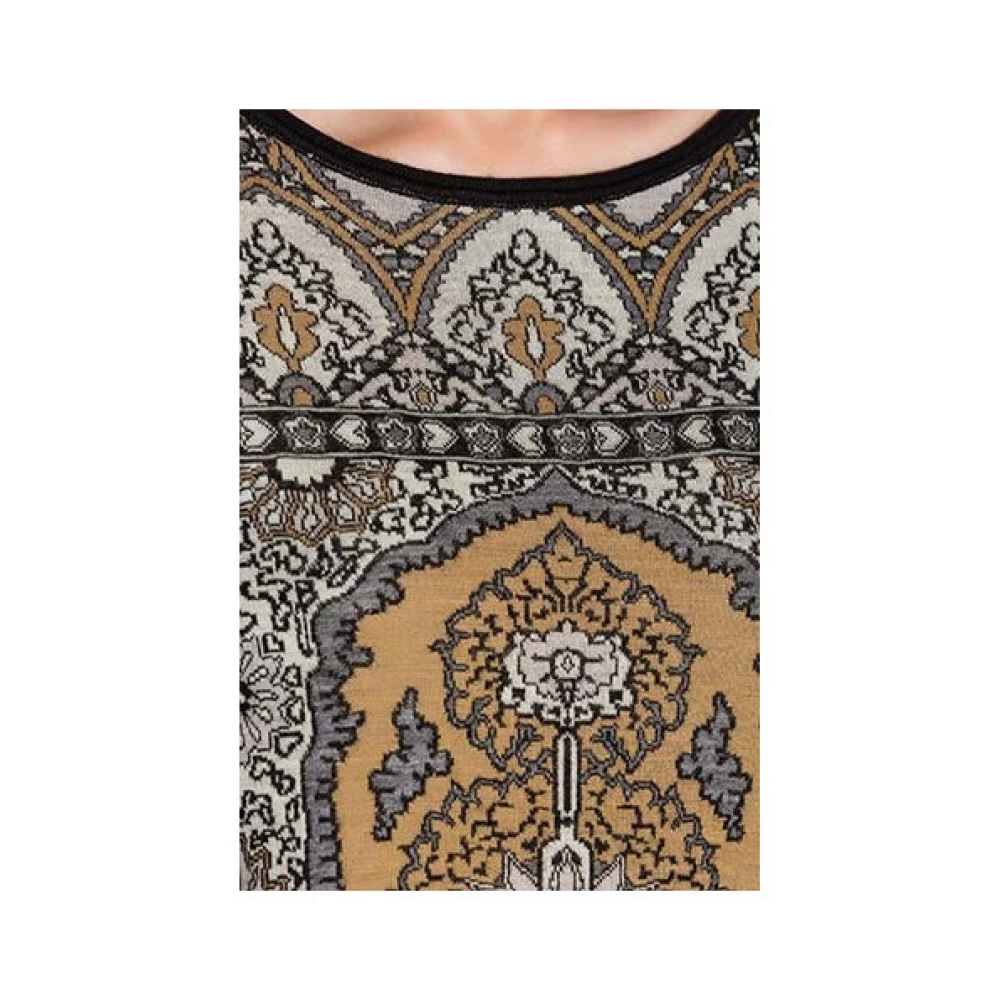 Twinset Gedrukte Katoenen Ronde Hals Trui Multicolor Dames