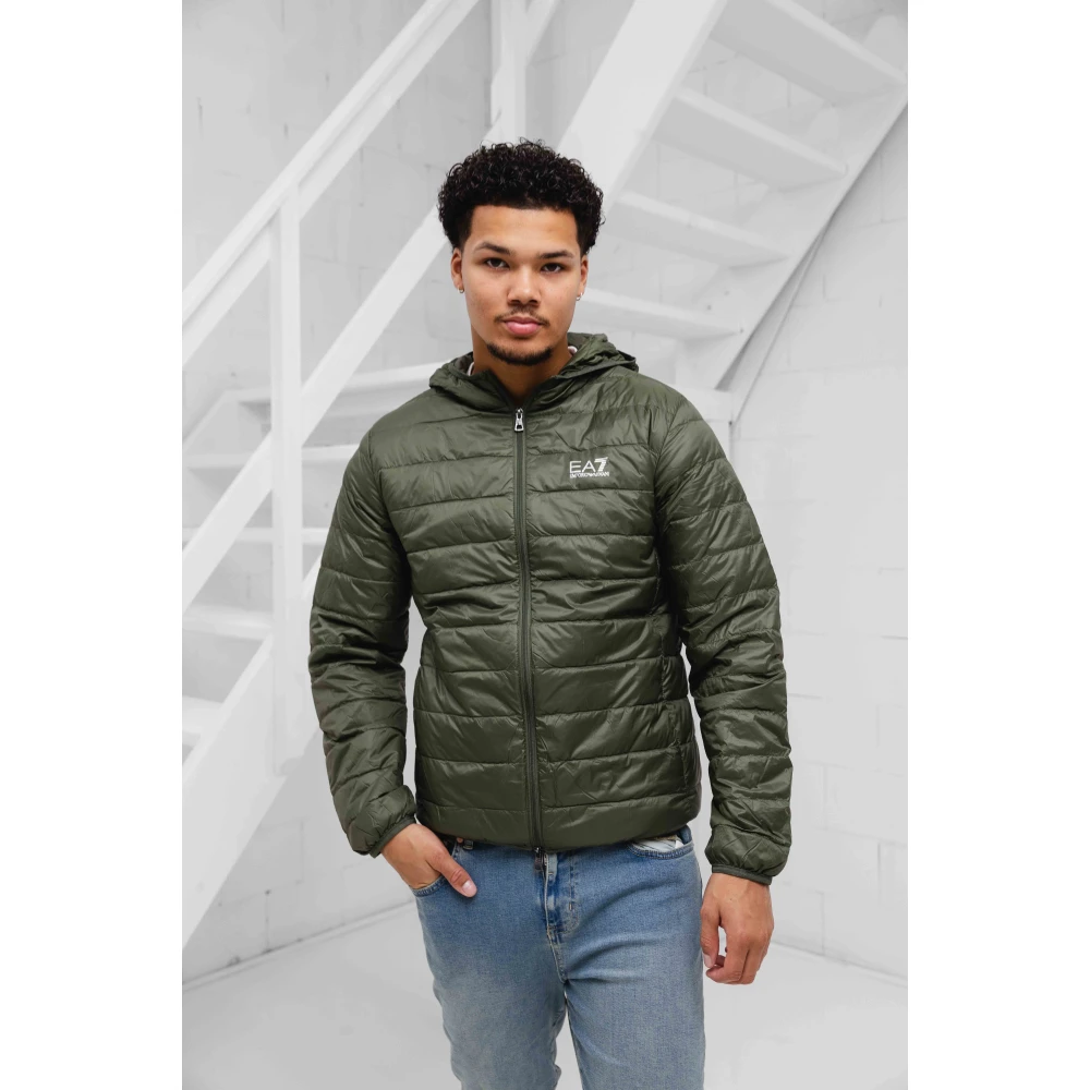 Emporio Armani Groene Herenjas met Capuchon Lente Zomer Collectie Green Heren