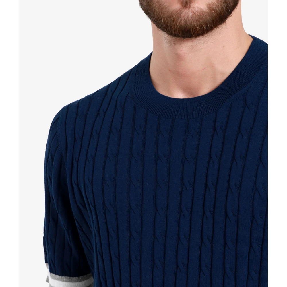 Gran Sasso Round-neck Knitwear Blue Heren