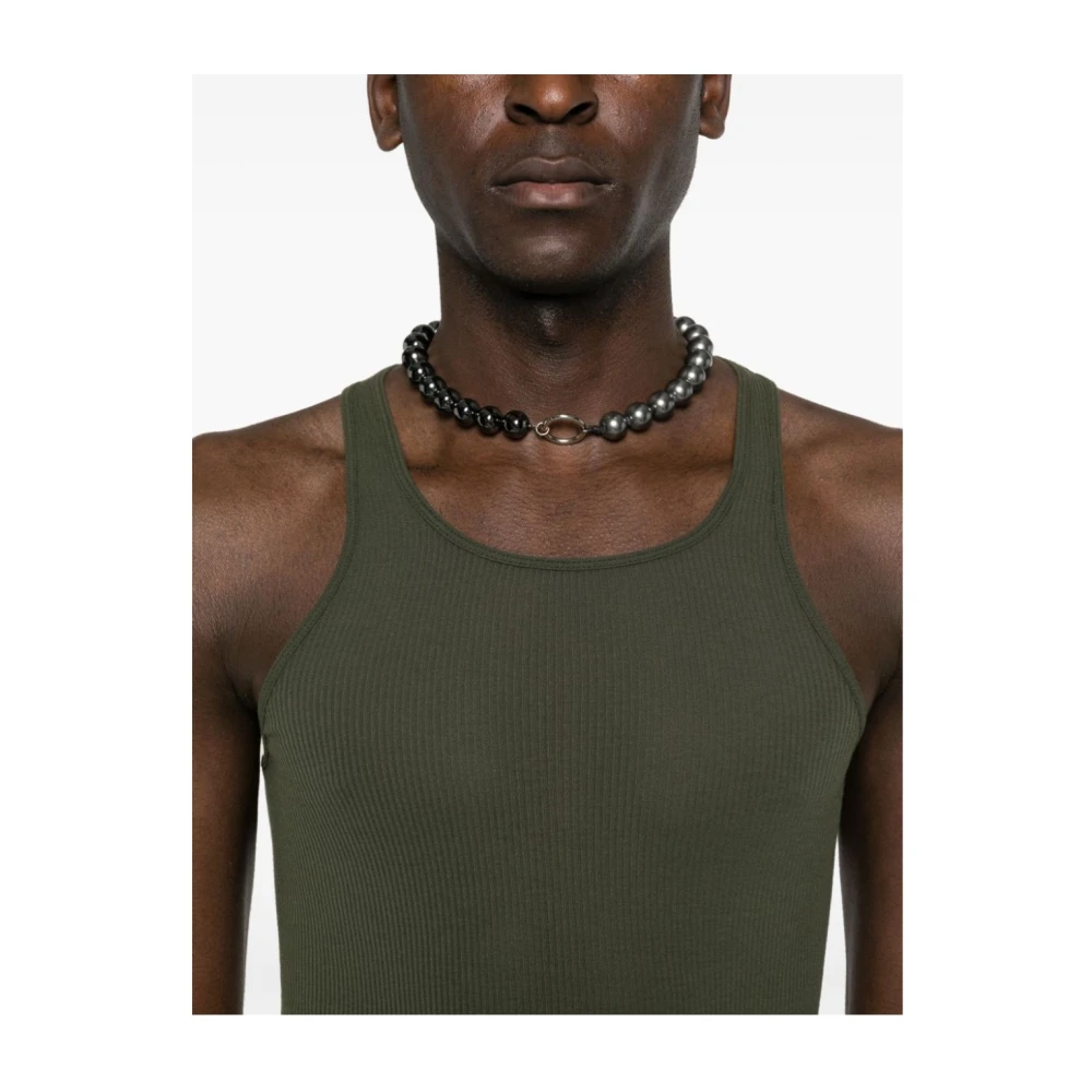 Rick Owens Basic Rib Tank 75 Forest Green Heren