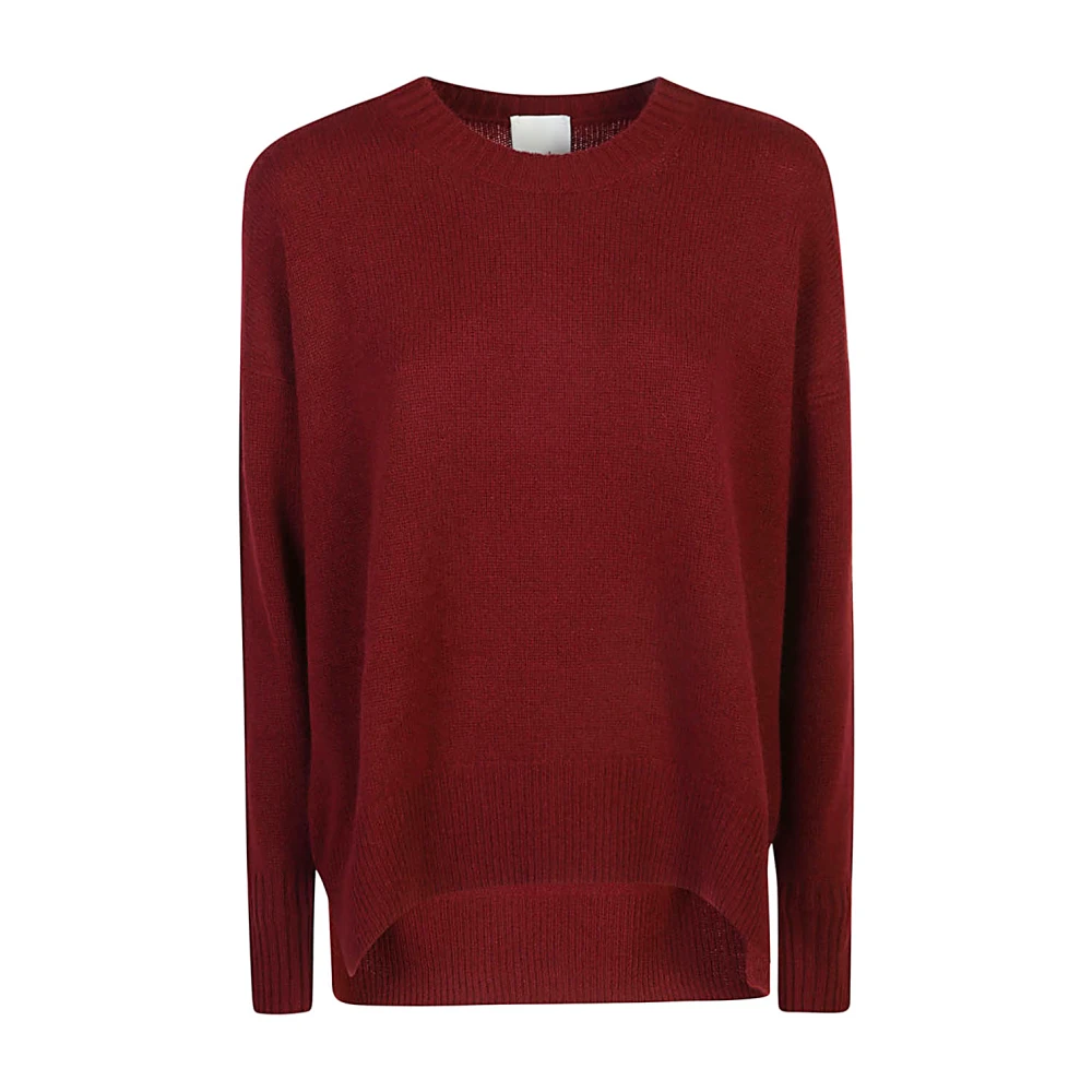 Allude Geribbelde V-hals Trui Rood Red Dames