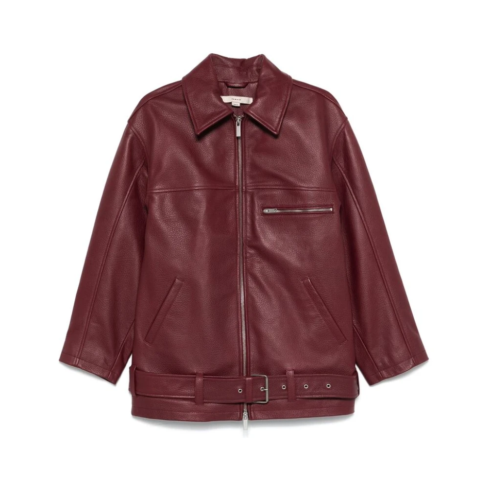 Remain Birger Christensen Rode Rits-Front Geriemde Buitenkleding Jas Red Dames