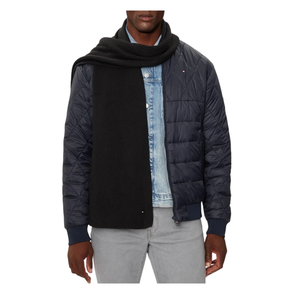 Tommy Hilfiger Kasjmier Katoen Effen Sjaal Black Heren