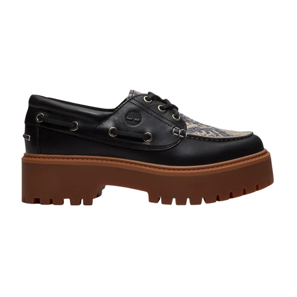 Timberland Women's Black Stone Street Platform Boat Shoe