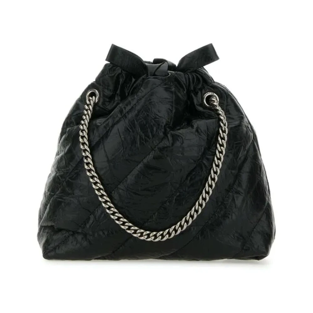 Balenciaga Crush Schoudertas met metalen detail Black Dames