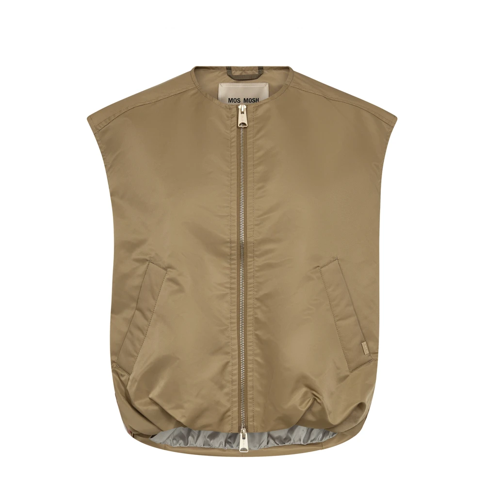 MOS MOSH Bubbeleffect Vest Jas Sesam Beige Dames