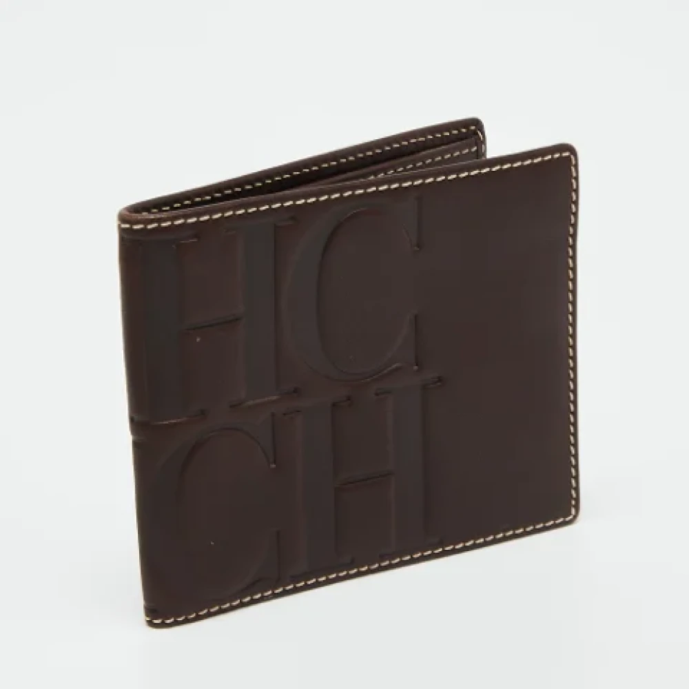 Carolina Herrera Pre-owned Leather wallets Brown Heren