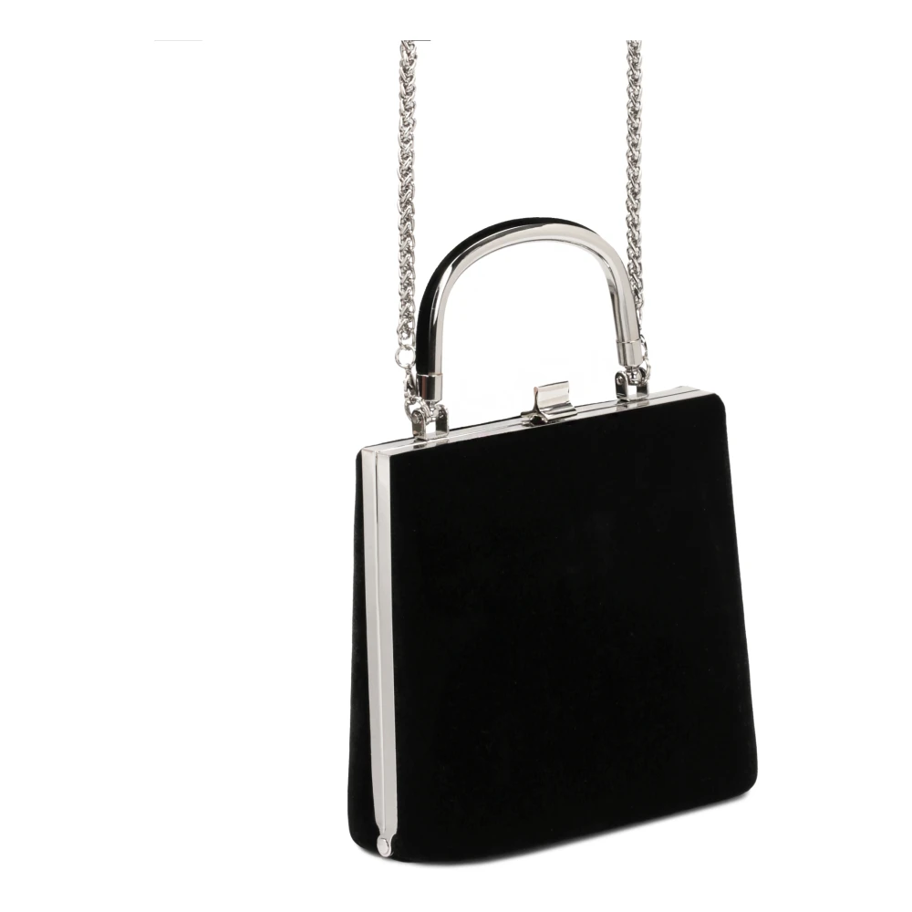 Kazar Klassieke Avondclutch met Metalen Handvat Black Dames
