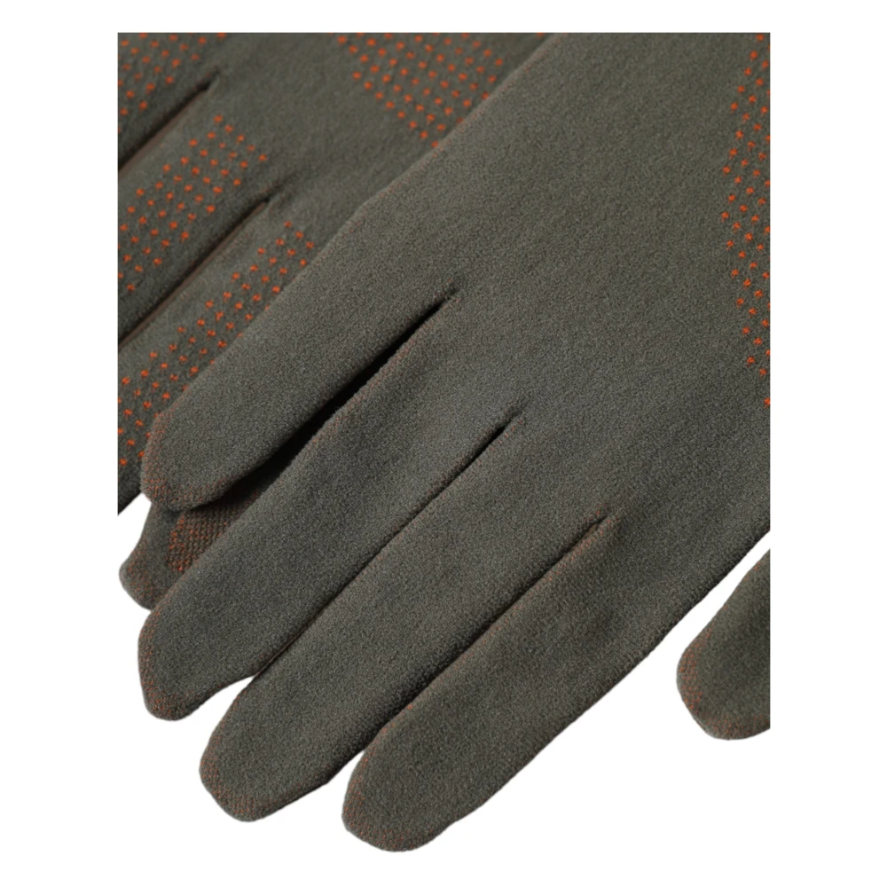 Dolce & Gabbana Bruine Katoenen Stretch Polslengte Handschoenen Brown Heren