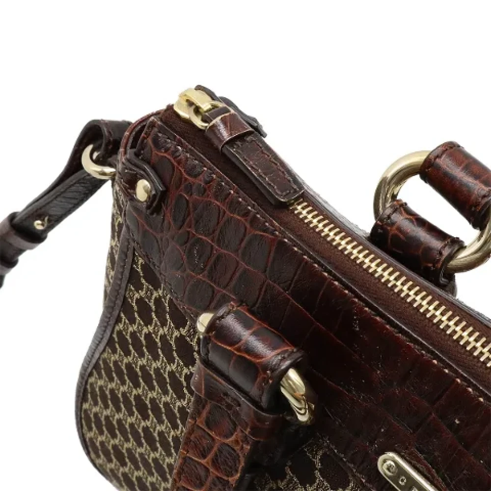 Celine Vintage Pre-owned Canvas shoulder-bags Brown Dames