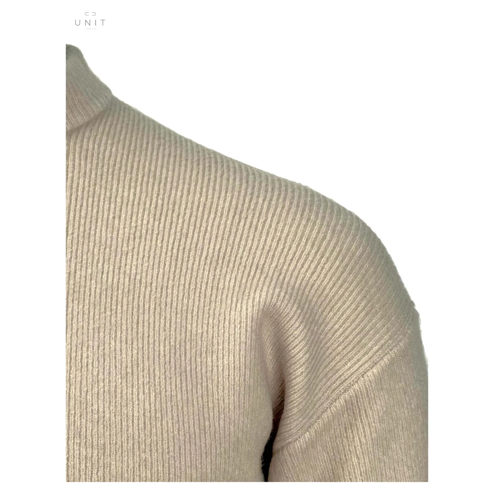 Kiefermann Gebreide Staande Kraag Trui Zand Beige Heren