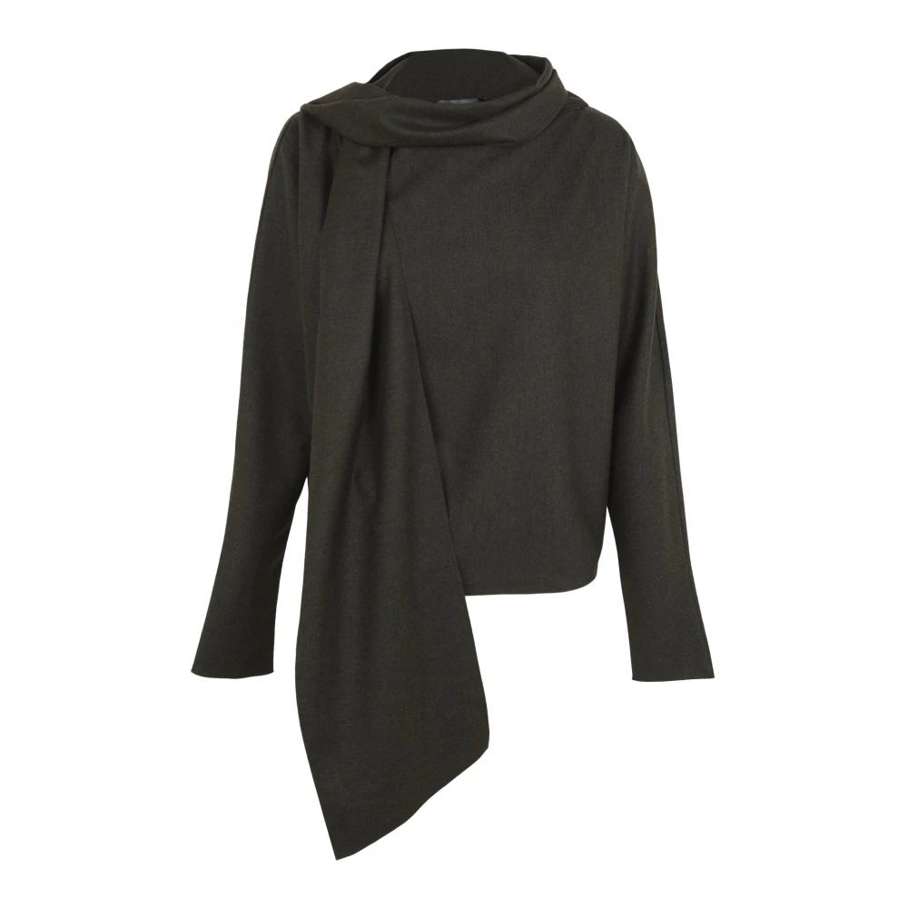 Cortana Green Fabula- Dark Virgin Wool Top - Female - Blouses - Xs - Blouses & Shirts