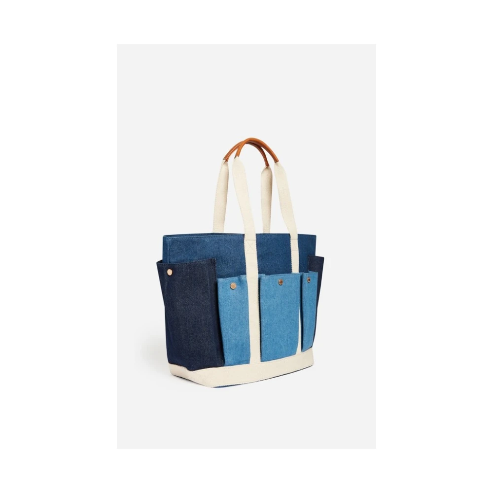 Vanessa Bruno Blauwe Multipocket Schoudertas Blue Dames